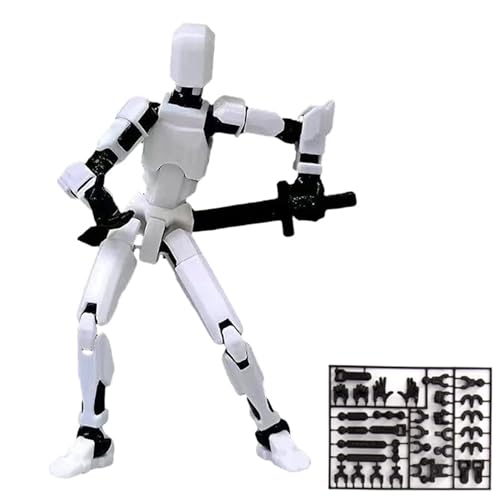 3D Printed Multi-Jointed Movable Robot, 3D Gedruckter Beweglicher Mehrgelenkig Roboter, Roboter Aktionsfigur mit Mehreren Gelenken, Action Figure 3D Geschenk für Spiele-Liebhaber, Kinder (Weiß) von CHENRI