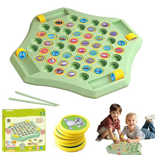 54 Chess Flip Match Board Game, Memory Schach, Montessori Spielzeug, Gedächtnis Schach Lernspielzeug, Tier und Obst Brettspiel, Pädagogisches Lernspiele für Kinder Weihnachten Geburtstag (Auto) von CHENRI