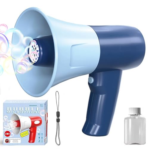 Bubble Machine Toys, 2025 Seifenblasen-Mikrofon-Spielzeug, Seifenblasenmaschine Kinder mit LED-Licht und Musik, Automatische Seifenblasen Maschine, Sommer Outdoor Spielzeug für Kleinkinder (Blau) von CHENRI