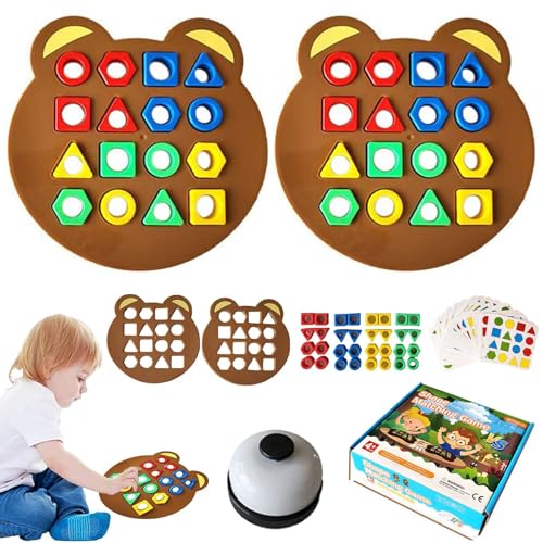 CHENRI 2 Stück Hailoyearn Shape Matching Game, Zuordnungsspiel Formen, Farben und Muster, Farbsortierspielzeug Sensorisches Spielzeug mit Glocke, 30 Karten, 32 geometrische Formen für Jungen Mädchen CHENRI 2 Stück Hailoyearn Shape Matching Game, Zuordnungsspiel Formen, Farben und Muster, Farbsortierspielzeug Sensorisches Spielzeug mit Glocke, 30 Karten, 32 geometrische Formen für Jungen Mädchen von CHENRI