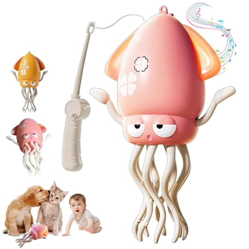CHENRI EngineKit Octopus - Electric Crawling Octopus, Magisches tanzendes Oktopus-Spielzeug, 8-beiniges Elektrischer kriechender Spielzeug mit Auto-Tanz, LED-Licht & Musik für Kinder, Haustier (Rosa) von CHENRI
