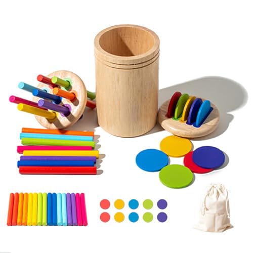 CHENRI Wooden Montessori Stick Toy, Holz Montessori Spielzeug, 2 in 1 Farbe Form Sortierspielzeug, Holzspielzeug Motorikspielzeug, Brettspiel Lernspielzeug Geschenk für Kinder Geburtstage Weihnachten CHENRI Wooden Montessori Stick Toy, Holz Montessori Spielzeug, 2 in 1 Farbe Form Sortierspielzeug, Holzspielzeug Motorikspielzeug, Brettspiel Lernspielzeug Geschenk für Kinder Geburtstage Weihnachten von CHENRI