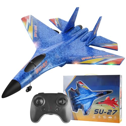 CHENRI ZY 530 Pro Rc Plane, ZY530pro RC Flugzeug, 2.4Ghz Ferngesteuertes Flugzeug Segelflugzeuge, 2 Kanal RC Segelflugzeuge mit Licht für Erwachsene und Kinder (Blau) von CHENRI