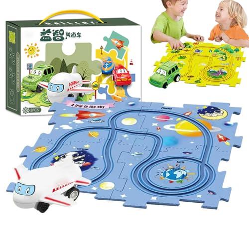 Children's Educational Puzzle Track Car Play Set, Puzzle Spielzeugauto, Auto Spielzeug Autorennbahn DIY Puzzle Bahn Spielzeug, Montessori-Lernspielzeug Geschenk für Kinder Geburtstag Weihnachten (C) von CHENRI