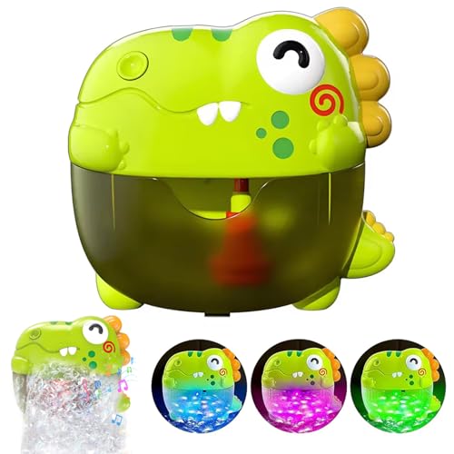 Dinosaur-Themed Automatic Bubble Bath Toy, Dinosaurier Automatisches Schaumbadspielzeug mit Musik, Leuchtende Dinosaurier Badewannenspielzeug Schaummaschine Geschenk für Jungen Mädchen von CHENRI