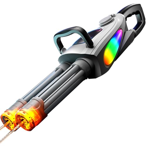 Double Barrel Gatling Electric Water Gun Set, Leistungsstarke rotierende Wasserpistole mit LED-Licht, Automatische Wasserpistole mit großer Reichweite, Wasserpistole Elektrisch für Kinder Erwachsene Double Barrel Gatling Electric Water Gun Set, Leistungsstarke rotierende Wasserpistole mit LED-Licht, Automatische Wasserpistole mit großer Reichweite, Wasserpistole Elektrisch für Kinder Erwachsene von CHENRI