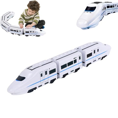 Elektrisches Universal-Simulations-Hochgeschwindigkeits-Eisenbahnspielzeug, Express Reisezug Elektrische Spielzeug mit Sound Licht, Motor-Hochgeschwindigkeitszug, Zug Spielzeug für Kinder (3 Auto) von CHENRI