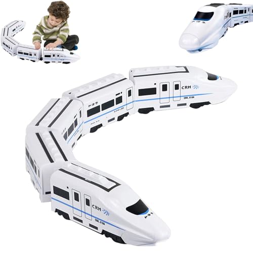 Elektrisches Universal-Simulations-Hochgeschwindigkeits-Eisenbahnspielzeug, Express Reisezug Elektrische Spielzeug mit Sound Licht, Motor-Hochgeschwindigkeitszug, Zug Spielzeug für Kinder (5 Auto) von CHENRI
