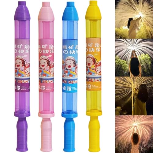 Firework Water Gun, Feuerwerk Wasserpistole, Romantisches Feuerwerk Wasserspielzeug für Paare, Hochdruck Ausziehbarer Sprinkler Spielzeug, Lustige Outdoor Spielzeug für Kinder und Erwachsene (4PCS) von CHENRI