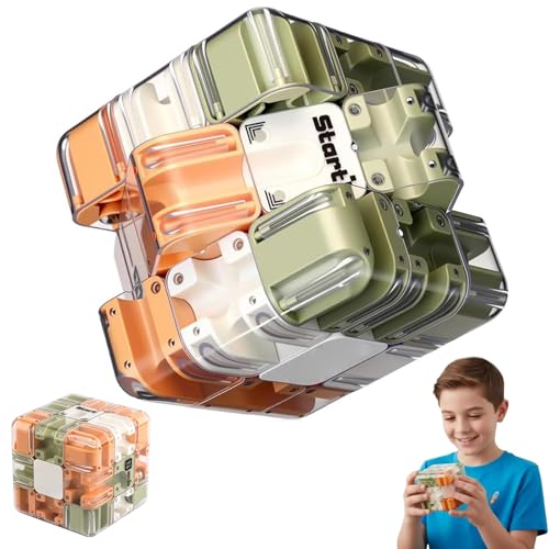 Large Labyrinth 3D Puzzles Maze Cube, 2-in-1 Kugellabyrinth Zauberwürfel Spielzeug, 3D Labyrinth Spiel Puzzle Spiel, Interaktives Würfel Labyrinthspiel, Lernspielzeug Geschenk für Kinder Erwachsene von CHENRI