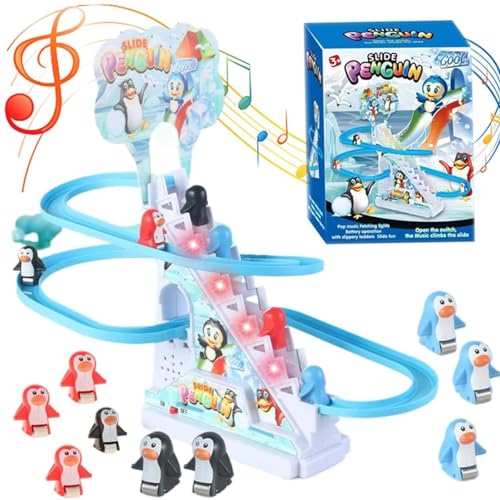 Penguin Race Track Toy, Playful Penguin Race Game, Elektronische Musik Pinguin treppensteigen Spielzeug, Achterbahn Musik Pinguin Set mit 9 Pinguin, Licht & Musik für Kinder Weihnachten Geburtstage Penguin Race Track Toy, Playful Penguin Race Game, Elektronische Musik Pinguin treppensteigen Spielzeug, Achterbahn Musik Pinguin Set mit 9 Pinguin, Licht & Musik für Kinder Weihnachten Geburtstage von CHENRI