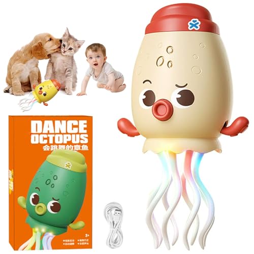 Smart Tentacle Explorer, wackeliger Wunder-Oktopus, Elektrisches tanzendes Oktopus-Spielzeug mit LED-Licht und Musik, Wiederaufladbare Krabbelspielzeug Musikspielzeug für Kinder, Haustiere (Rosa) von CHENRI