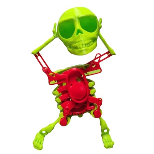 Tanzendes und schwingendes 3D-Schädelspielzeug, Wind Up Skelett tanzen Spielzeug, Aufziehspielzeug Tanzendes Skelett Spielzeug, Lustiges Desktop Spielzeug 3D tanzendes Skelett Spielzeug (Grün) von CHENRI