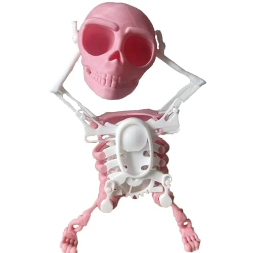 CHENRI Tanzendes und schwingendes 3D-Schädelspielzeug Wind Up Skelett tanzen Spielzeug Aufziehspielzeug Desktop 3D Rosa DE02WJ30701 von CHENRI