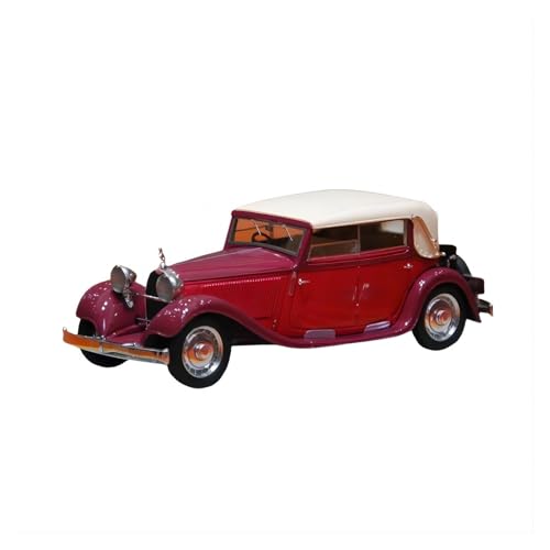 CHENXIAOLAN Miniaturmodelle 1:43 Für Bugatti T46 1929 Oldtimer-Harz-Automodell Metall-Mini-Fahrzeug-Ornament-Dekoration Fertigmodell (Color : Red-A) von CHENXIAOLAN