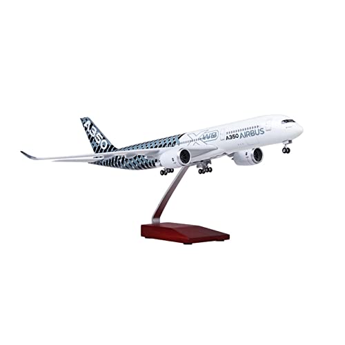 Vorgefertigte Luftfahrzeug-Modelle 47 Cm, Passend Für Airbus A350, Realistischer Ziviler Flugzeugmodell-Prototyp Mit Rädern Und Lichtern, Schwarze Kohlefaserbeschichtung Fertigmodelle ( Color : A ) von CHENXIAOLAN