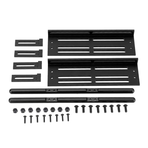 CHEOTIME 1/10 RC Crawler Pedal Side Boards, 2pcs Stufen Platte Rock Slider Running Boards Fußplatte für SCX10 1/8 1/10 Crawler Chassis Teile (Black) von CHEOTIME