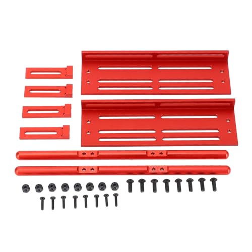 CHEOTIME 1/10 RC Crawler Pedal Side Boards, 2pcs Stufen Platte Rock Slider Running Boards Fußplatte für SCX10 1/8 1/10 Crawler Chassis Teile (Red) von CHEOTIME