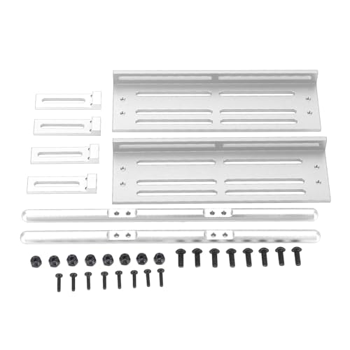 CHEOTIME 1/10 RC Crawler Pedal Side Boards, 2pcs Stufen Platte Rock Slider Running Boards Fußplatte für SCX10 1/8 1/10 Crawler Chassis Teile (Silver) von CHEOTIME