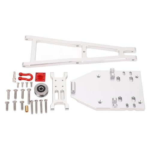 CHEOTIME 1/10 Scale Winch Double Stent Rescue Truck Tow Crane Arm Wrecker Kit, RC Truck and Tow Build Kit Updates, for 1/10 RC Crawler and Capra 1.9 UTB RC Crawler Trailer DIY Build (Silber) von CHEOTIME
