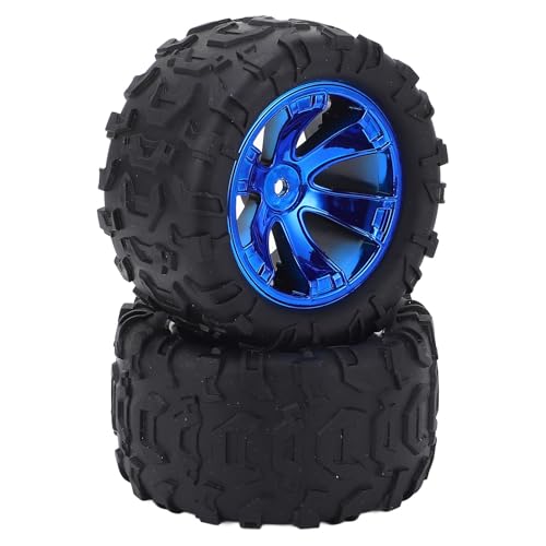 CHEOTIME 2PCS RC Auto-Gummireifen, Abriebfeste Kunststoff-Gummi-Reifen und Rad felgen Reifen Ersatz Set für Wltoys 144018-3000 von CHEOTIME