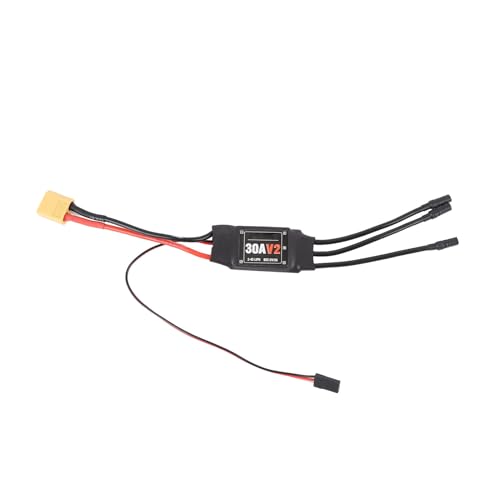 CHEOTIME 30A Elektrisch bürstenloser Motor Controller, bürstenloser ESC Geschwindigkeitsregler mit XT60 und 3,5 mm Stecker für RC Drohnen RC Flugzeughubschrauber von CHEOTIME