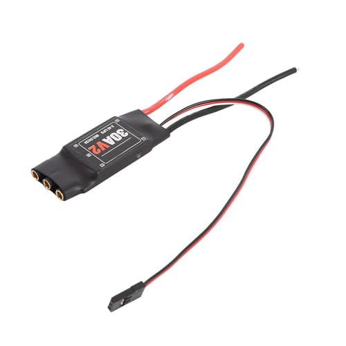CHEOTIME 30A V2 Elektrischer bürstenloser Motorregler, 5V 2A bürstenloser ESC Geschwindigkeitsregler mit 3,5-mm-Bananenbuchse für Drohnenhubschrauber mit Starrflügel, DIY RC 4-Achs von CHEOTIME