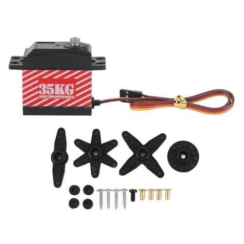 CHEOTIME 35kg high Coreless Motor servo Metal Gear Digital and Stainless Steel Gear servo for 1/10 RC Crawler Car Ship Robot Model Upgrades Parts (Red) von CHEOTIME