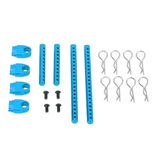 CHEOTIME 4 PCs RC Car Shell Post Set, Premium -Aluminium -Legierungskörper -Mount -Säule mit R -Pins für 1:10 Road Racing RC -Autos (Blau) von CHEOTIME