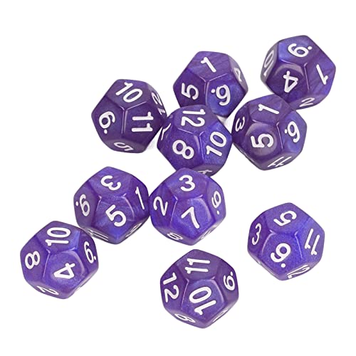 CHEOTIME 40-teiliges polyedrisches Würfelset, 12-seitiges Spielwürfelset, klare Zahlen, wasserdicht, 12-seitiges Würfelset für Spielunterricht, Tischspiele (Violett) von CHEOTIME