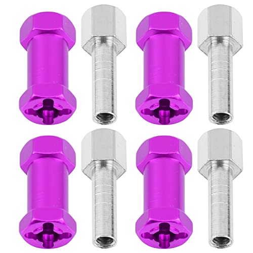 CHEOTIME 4pcs 12mm Leichtes Al -Hex -Adapter -Radnabe mit elektroplierendem, mehrfacher Dicke, einfache Installation und dauerhaftes Upgrade für D90 SCX10 RC Crawler (25mm Lila) von CHEOTIME