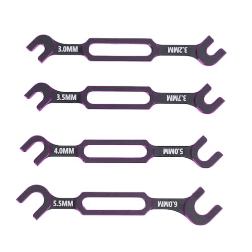 CHEOTIME 4pcs RC -Schraubenschlüssel 3.0 3.2 3.5 3.7 4.0 5,0 5,5 6,0 mm Spannschloss Nussballgelenk Remover RC Reparaturwerkzeug für Crawler Car Boat Drohne Upgrade Teile (Lila) von CHEOTIME