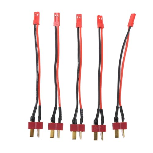 CHEOTIME 5PCS JST to T Plug Stecker Anschluss Adapter, JST to Stecker Stil männlicher weiblicher RC Anschluss Adapter Kabel RC ESC Konvertierkabel für RC Lipo Batteriekabel Drohne von CHEOTIME