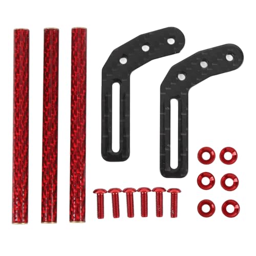 CHEOTIME 75 mm Kohlefaser Stoßstange Röhrchen Linkstangen 1/10 Crawler Body -Stützstangen für LCG -Chassis DIY Cheater Rigs Scx10 Schwarz Red Gradient Textur Ansatz Angle Design von CHEOTIME