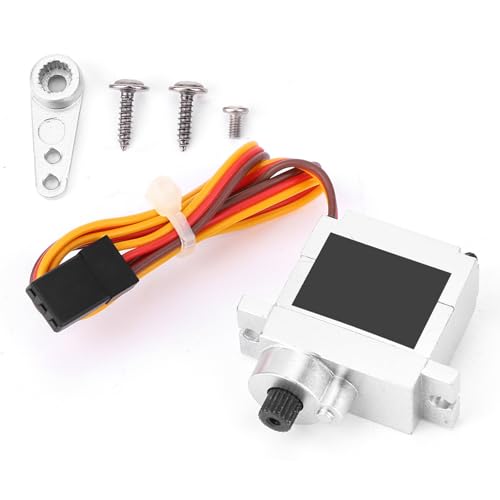 CHEOTIME 9G RC Metal Servo, Metall Servo -Lenkmotor -Accessoire Fernbedienungsauto -Servo für WPL B14 B16 B24 C14 C24 B36 1:16 RC Truck Silber von CHEOTIME