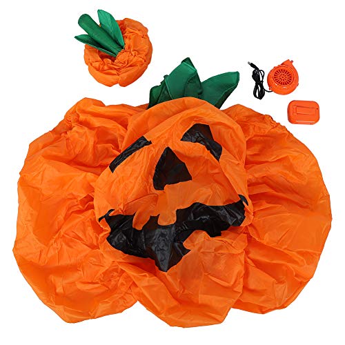 CHEOTIME Aufblasbares Halloween-Kostüm, Air-Tight 190T Wasser Proof Polyester & Ghost Outfit Batterie betriebenes Gebläse für Party Geburtstag Halloween Rollenspiel (Kürbis x122) von CHEOTIME