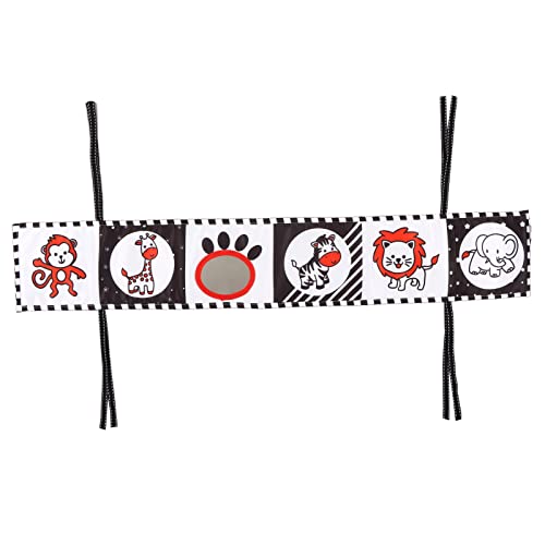 CHEOTIME Baby-Stoffbuch, Schwarz-Weiß-Bauch-Zeit hohe Kontrast Neugeborene Spielzeuge 0-3 Monate, weiches Babybuch, visuelle Stimulation pädagogische sensorische (Transport) (Insekt) (Obst) (Tier) von CHEOTIME