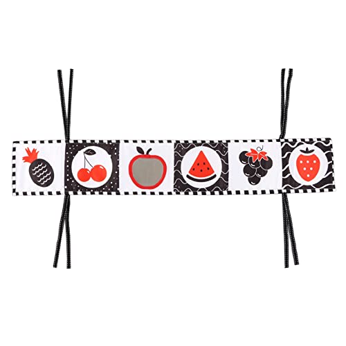 CHEOTIME Baby-Stoffbuch, Schwarz-Weiß-Bauch-Zeit hohe Kontrast Neugeborene Spielzeuge 0-3 Monate, weiches Babybuch, visuelle Stimulation pädagogische sensorische (Transport) (Insekt) (Obst) von CHEOTIME