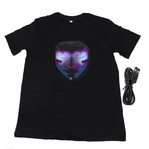 CHEOTIME LED -T -Shirts, Bluetooth programmierbare App kontrollierte anpassbare Designs Buntes Leuchten T -Shirt für Männer Frauen für Halloween -Weihnachtskostümpartys von CHEOTIME