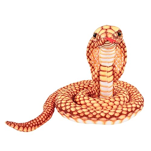 CHEOTIME Lange weiche Schlangenpuppen süße lebensechte gefüllte tierische weiche Plüschgefüllte Schlangen für Kinder kuschely Reptilienmaterial Spielzeug für Kinder (Brown) (orange) von CHEOTIME