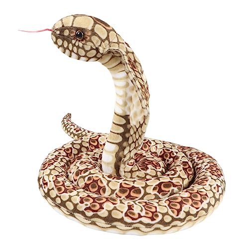 CHEOTIME Lange weiche Schlangenpuppen süße lebensechte gefüllte tierische weiche Plüschgefüllte Schlangen für Kinder kuschely Reptilienmaterial Spielzeug für Kinder (Brown) von CHEOTIME