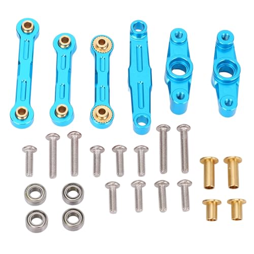 CHEOTIME Lenkung Krawatte Link Link Pull Rod Linkage, RC -Autolenker Lenkung Lenkung Lenkbaugruppe Upgrade Teile Lenkarme Set für TT02 RC -Auto (Blue) von CHEOTIME
