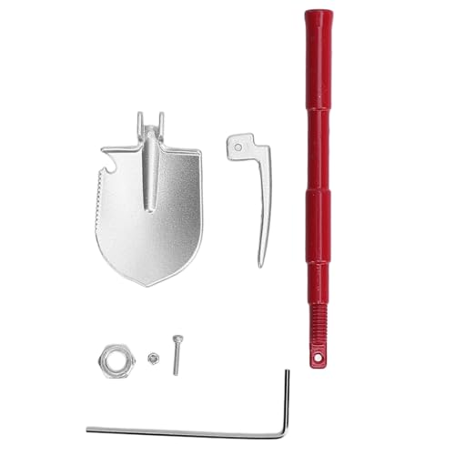 CHEOTIME Metall Shovel Simulation Accessoires, RC Metall Shovel Tools Simulation Metallschaufel einstellbares RC Crawler Shovel Tool für RC Crawler Accessoires (Rot) von CHEOTIME