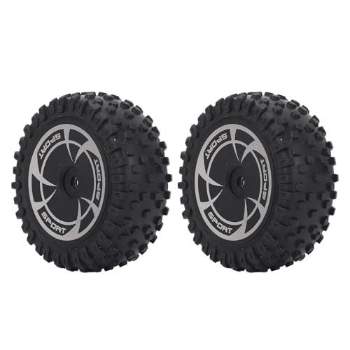 CHEOTIME RC-Autorreifen Rad Felgen Set, RC-Auto-Vorderrad-Reifen-Set ausgezeichneter Grip Gummi-RC-Vorderreifen mit Plastiknabe für Wltoys 144016-2988 von CHEOTIME