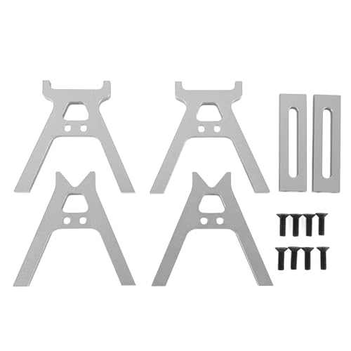 CHEOTIME RC Car Stand Aluminum Alloy RC Car Static Display Stand RC Work Stand for 1/18 1/24 RC Car Upgrade Parts (Silver) von CHEOTIME