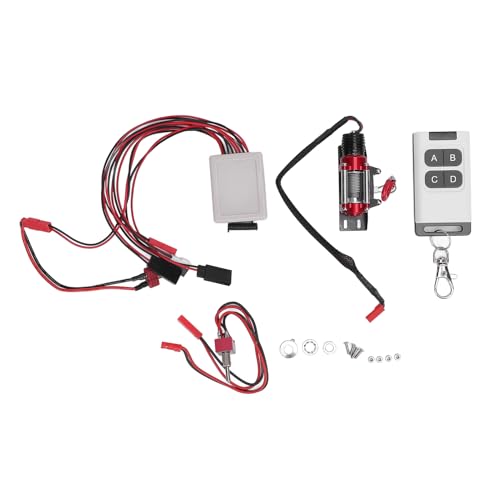 CHEOTIME RC Car Winch, 1/10 Skala RC Crawler Metal Winch Fernbedienung JST Plug Metal Winch mit Empfänger T Plug Connection -Anschlusskabel für Crawler Car von CHEOTIME