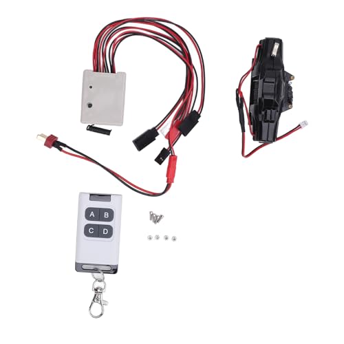 CHEOTIME RC Car Winch, Metal Winch mit Fernbedienungs -Aluminiumlegierung mit T -Stecker -Adapter 12 lbs bis 15 Pfund Last RC Winch Controller -System für 1/10 1/8 RC Crawler von CHEOTIME