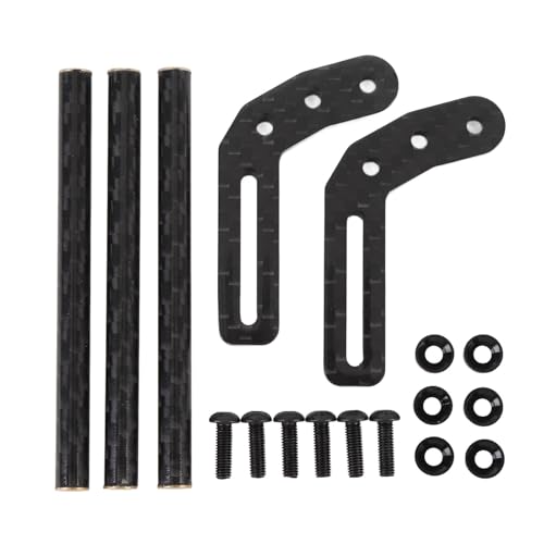 CHEOTIME RC vordere Stoßstange, Auto Metall vordere Stoßfänger Carbon 75 mm breites RC -Vorderstoßstange für SCX10 LCG 1/10 RC Crawler Accessoires Schwarz von CHEOTIME