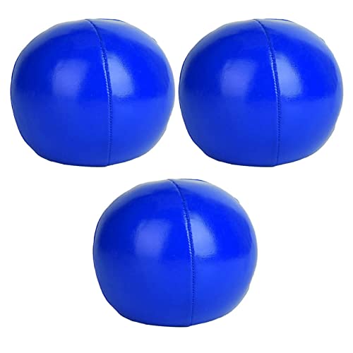 CHEOTIME Thud Jonglier Bälle Set, 3 PCs PU Jonglierkugelausrüstung für Anfänger und Profis rote tragbare Requisiten (Blau) von CHEOTIME