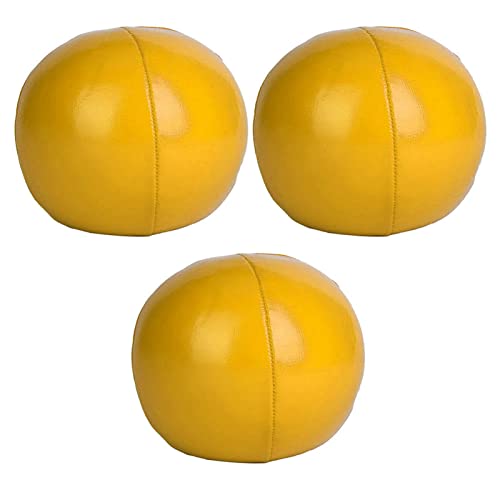 CHEOTIME Thud Jonglier Bälle Set, 3 PCs PU Jonglierkugelausrüstung für Anfänger und Profis rote tragbare Requisiten (Gelb) von CHEOTIME
